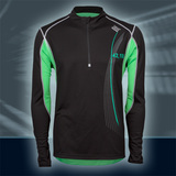 Pulse Longslv Zipshirt, Black/Green