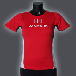Ws PRO Danmark T-Shirt, Red/White/Black