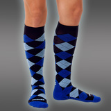 Compression Socks, Argyle Blue Line